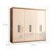 Guarda-Roupa Casal Venice com Prateleiras 6 Portas 4 Gavetas Amêndola e Off White