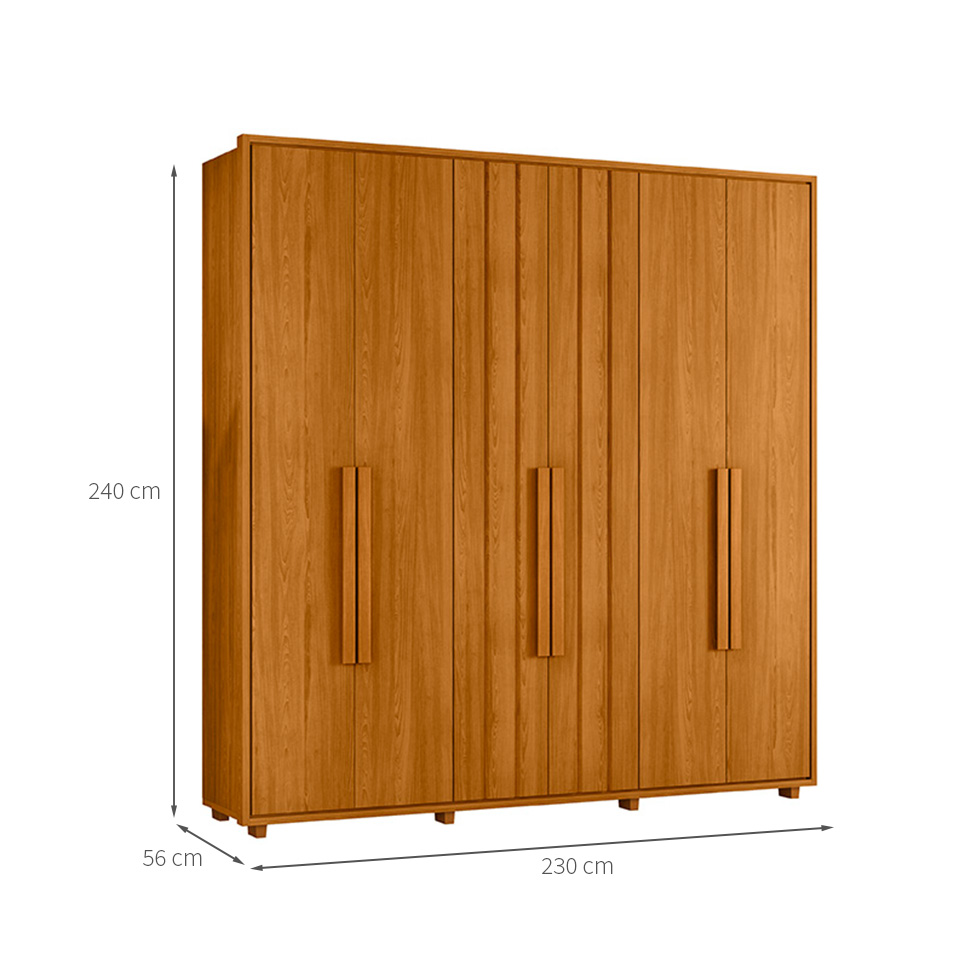 Guarda-Roupa Casal Veronesse 6 Portas 4 Gavetas Cinamomo