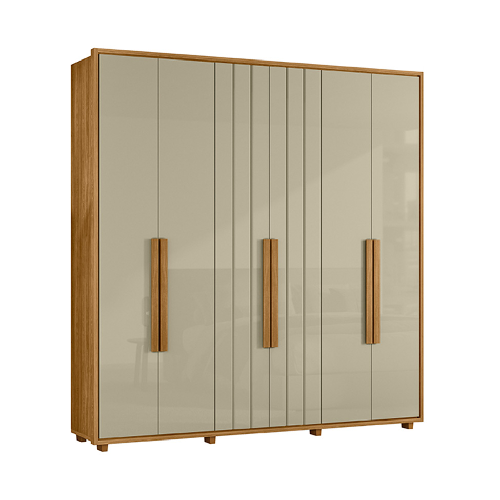 Guarda-Roupa Casal Veronesse 6 Portas 4 Gavetas Cumaru e Opala