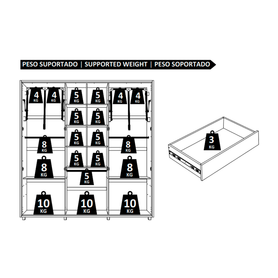 Guarda-Roupa Casal Veronesse 6 Portas 4 Gavetas Cumaru e Opala