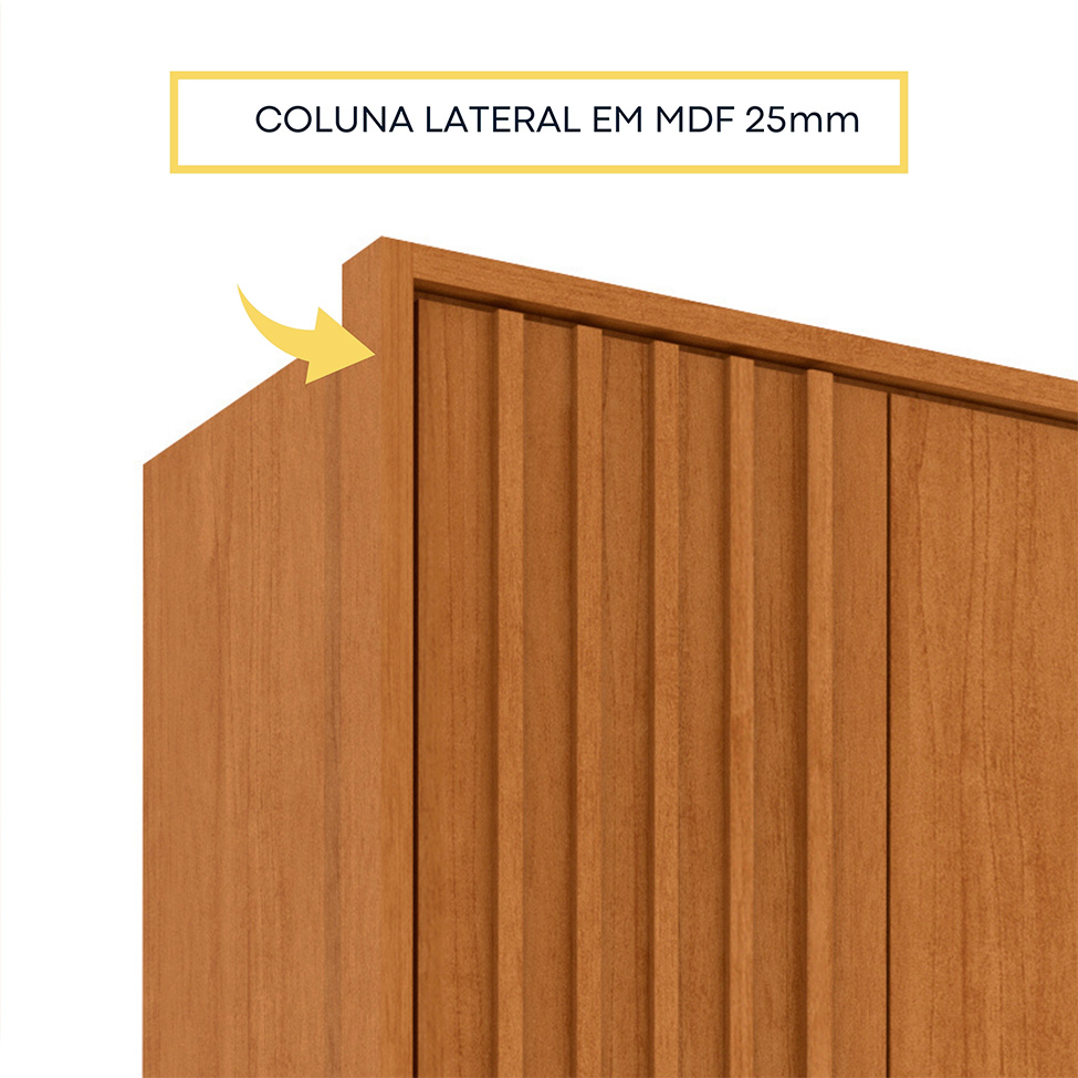 Guarda-Roupa Casal Vicenzo sem Pés 6 Portas 4 Gavetas Cinamomo