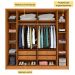 Guarda-Roupa Casal Vicenzo sem Pés 6 Portas 4 Gavetas Cinamomo