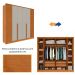 Guarda-Roupa Casal Vicenzo sem Pés 6 Portas 4 Gavetas Cinamomo e Off White