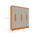 Guarda-Roupa Casal Vietri com Pés 6 PT 4 GV Cinamomo e Off White
