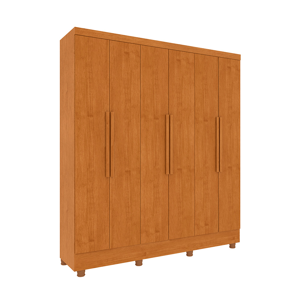 Guarda-Roupa Casal Vietri com Pés 6 Portas 4 Gavetas Cinamomo