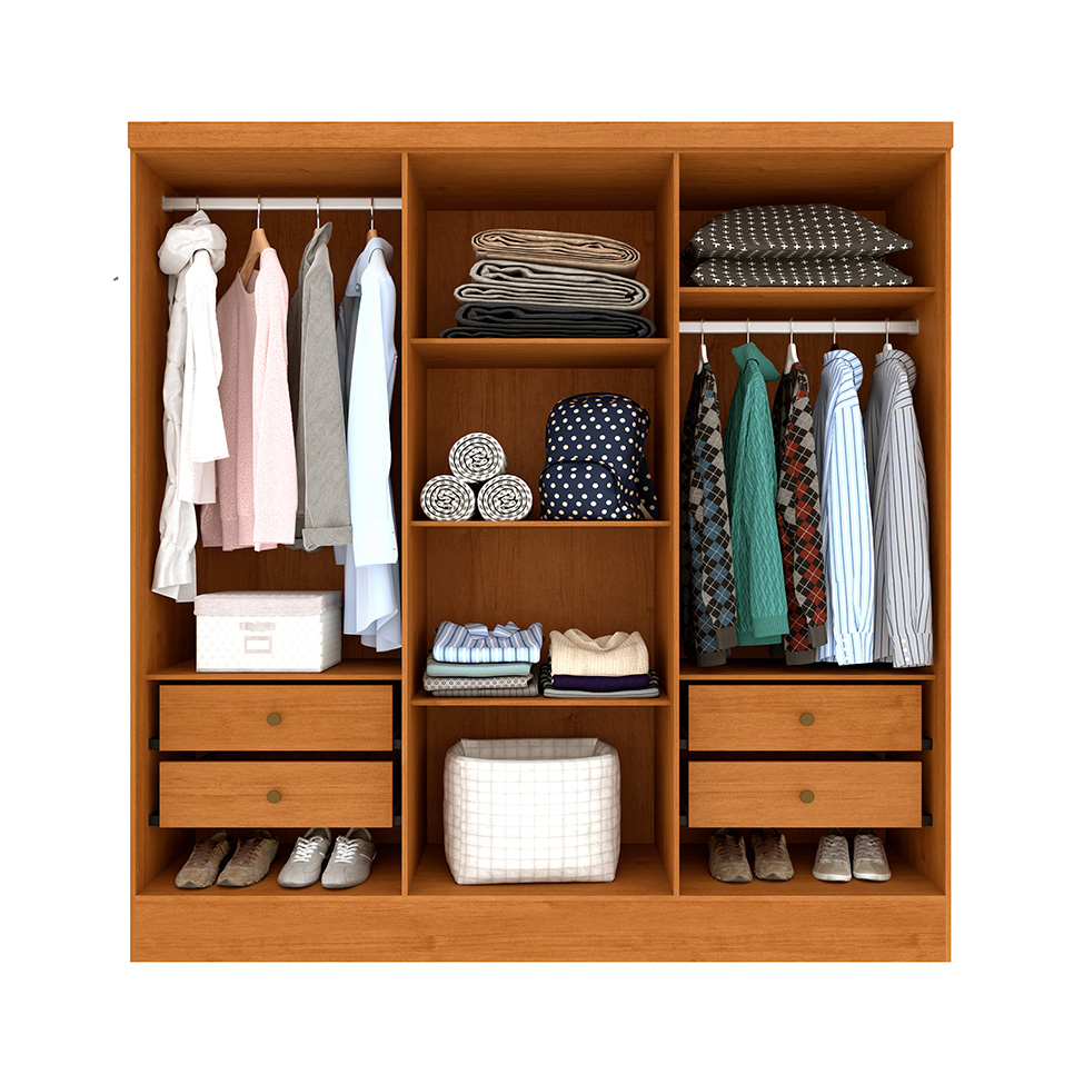 Guarda-Roupa Casal Vietri com Pés 6 Portas 4 Gavetas Cinamomo