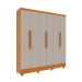 Guarda-Roupa Casal Vietri com Pés 6 Portas 4 Gavetas Cinamomo e Off White
