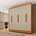 Guarda-Roupa Casal Vietri com Pés 6 Portas 4 Gavetas Cinamomo e Off White