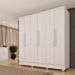 Guarda-Roupa Casal Vietri com Pés 6 Portas 4 Gavetas Neve