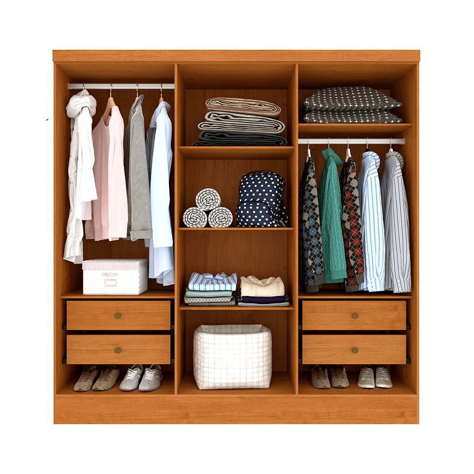 Guarda-Roupa Casal Vietri sem Pés 6 Portas 4 Gavetas Cinamomo