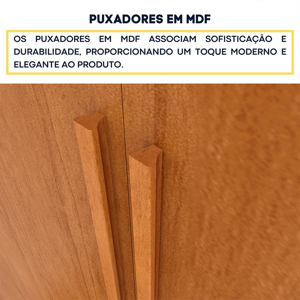 Guarda-Roupa Casal Vietri sem Pés 6 Portas 4 Gavetas Cinamomo