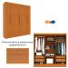 Guarda-Roupa Casal Vietri sem Pés 6 Portas 4 Gavetas Cinamomo