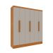 Guarda-Roupa Casal Vietri sem Pés 6 Portas 4 Gavetas Cinamomo e Off White