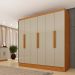 Guarda-Roupa Casal Vietri sem Pés 6 Portas 4 Gavetas Cinamomo e Off White