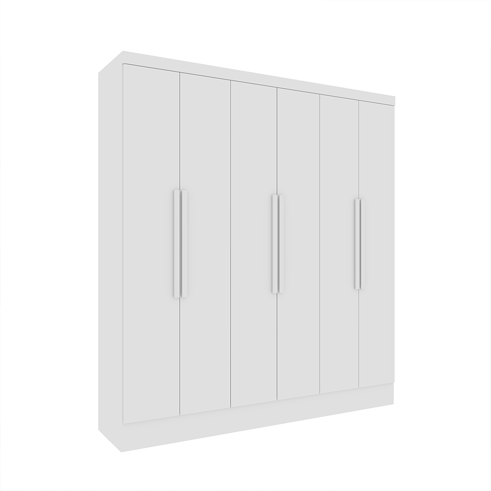 Guarda-Roupa Casal Vietri sem Pés 6 Portas 4 Gavetas Neve