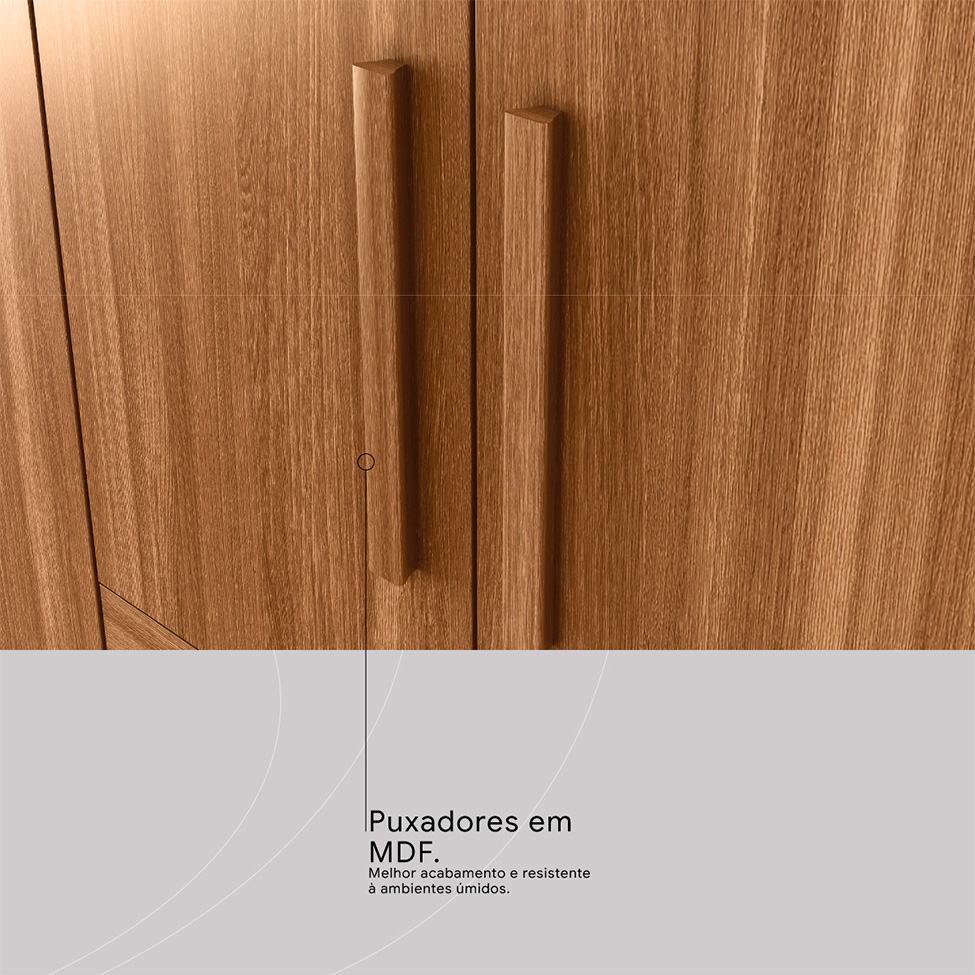 Guarda-Roupa Casal Vizanno 10 Portas 4 Gavetas Amêndola Touch