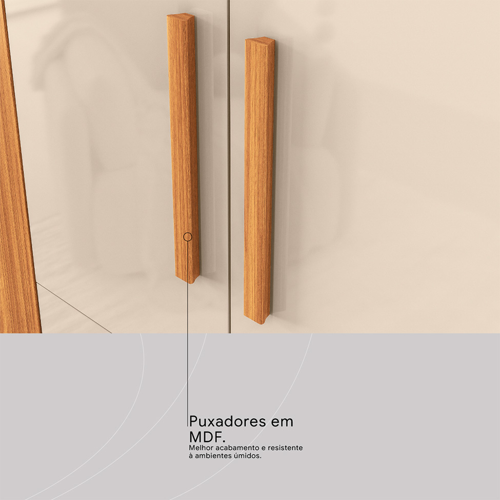 Guarda-Roupa Casal Vizanno 10 Portas 4 Gavetas Cinammon e Off White