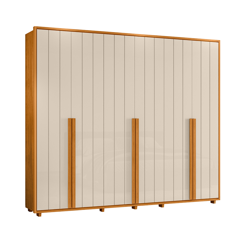 Guarda-Roupa Casal Volpi 6 Portas 6 Gavetas Cinamomo e Off White
