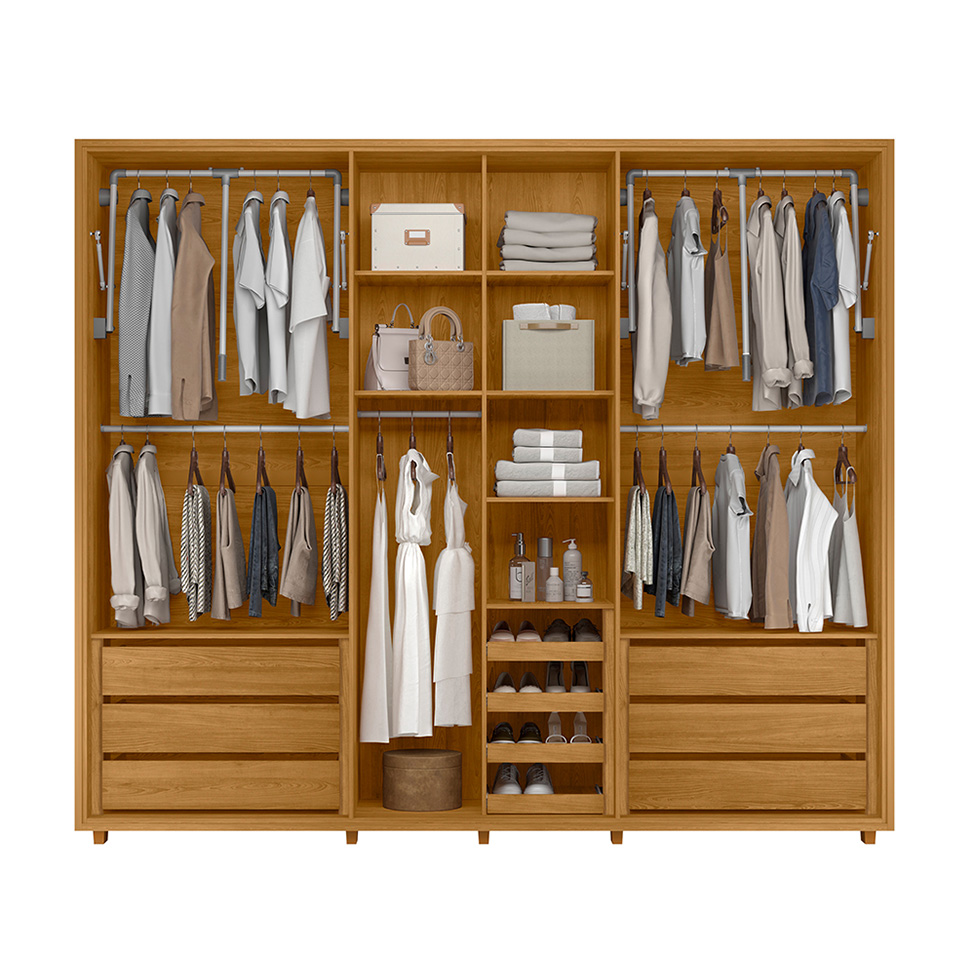 Guarda-Roupa Casal Volpi 6 Portas 6 Gavetas Cumaru