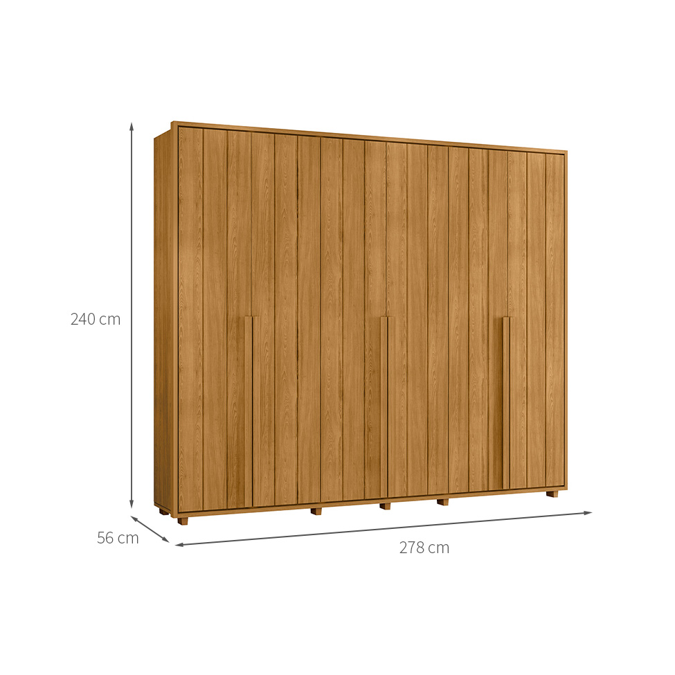 Guarda-Roupa Casal Volpi 6 Portas 6 Gavetas Cumaru