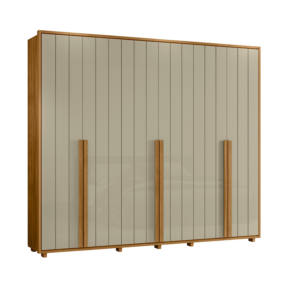 Guarda-Roupa Casal Volpi 6 Portas 6 Gavetas Cumaru e Opala