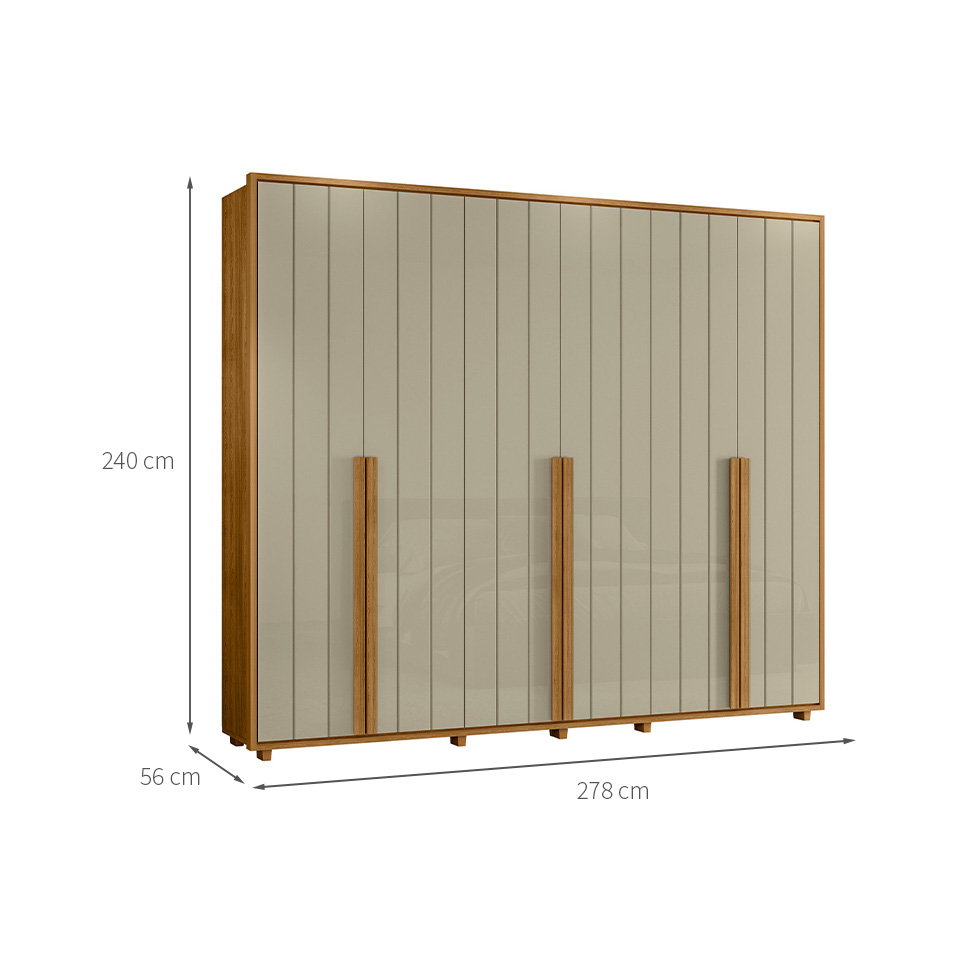 Guarda-Roupa Casal Volpi 6 Portas 6 Gavetas Cumaru e Opala