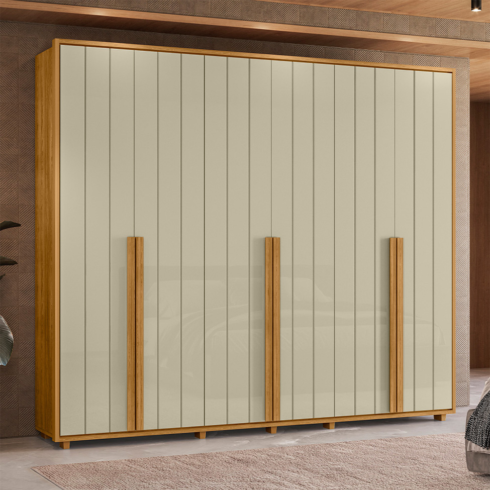 Guarda-Roupa Casal Volpi 6 Portas 6 Gavetas Cumaru e Opala