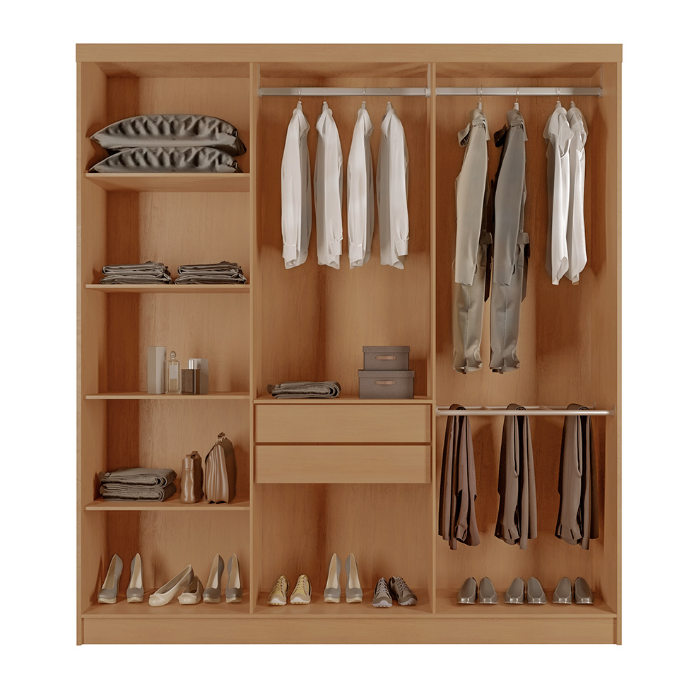 Guarda-Roupa Casal Xangai 6 Portas 2 Gavetas Imbuia