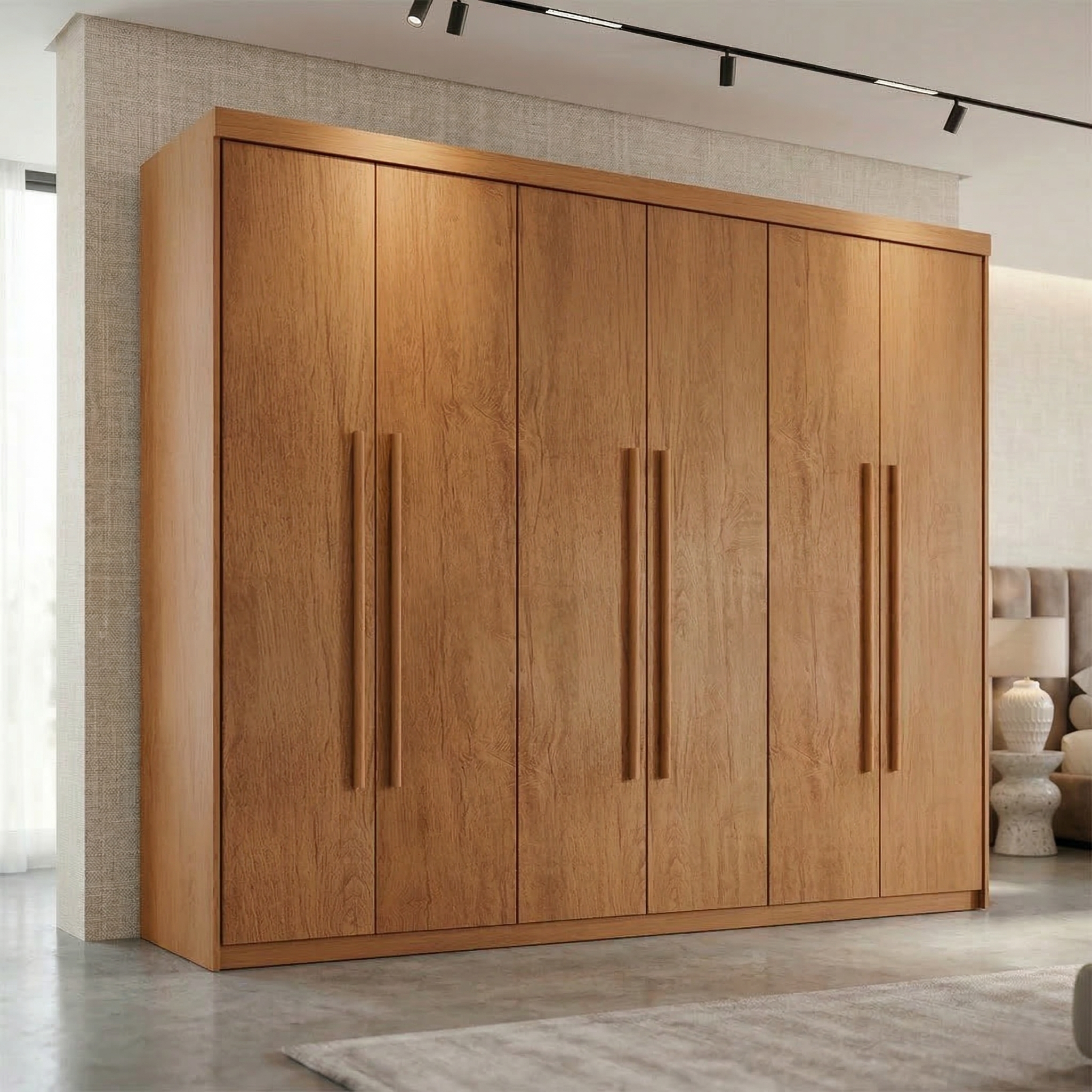 Guarda-Roupa Casal Xangai 6 Portas 2 Gavetas Imbuia