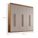 Guarda-Roupa Casal Xangai 6 Portas 2 Gavetas Imbuia e Off White