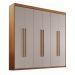 Guarda-Roupa Casal Xangai 6 Portas 2 Gavetas Imbuia e Off White