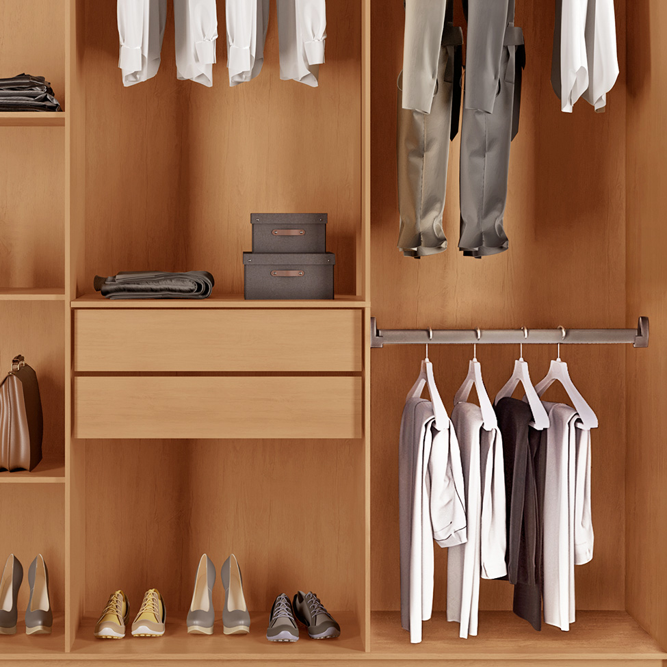 Guarda-Roupa Casal Xangai 6 Portas 2 Gavetas Imbuia e Off White