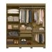 Guarda-Roupa Casal York 6 Portas 2 Gavetas Freijó e Off White