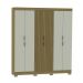 Guarda-Roupa Casal York 6 Portas 2 Gavetas Freijó e Off White