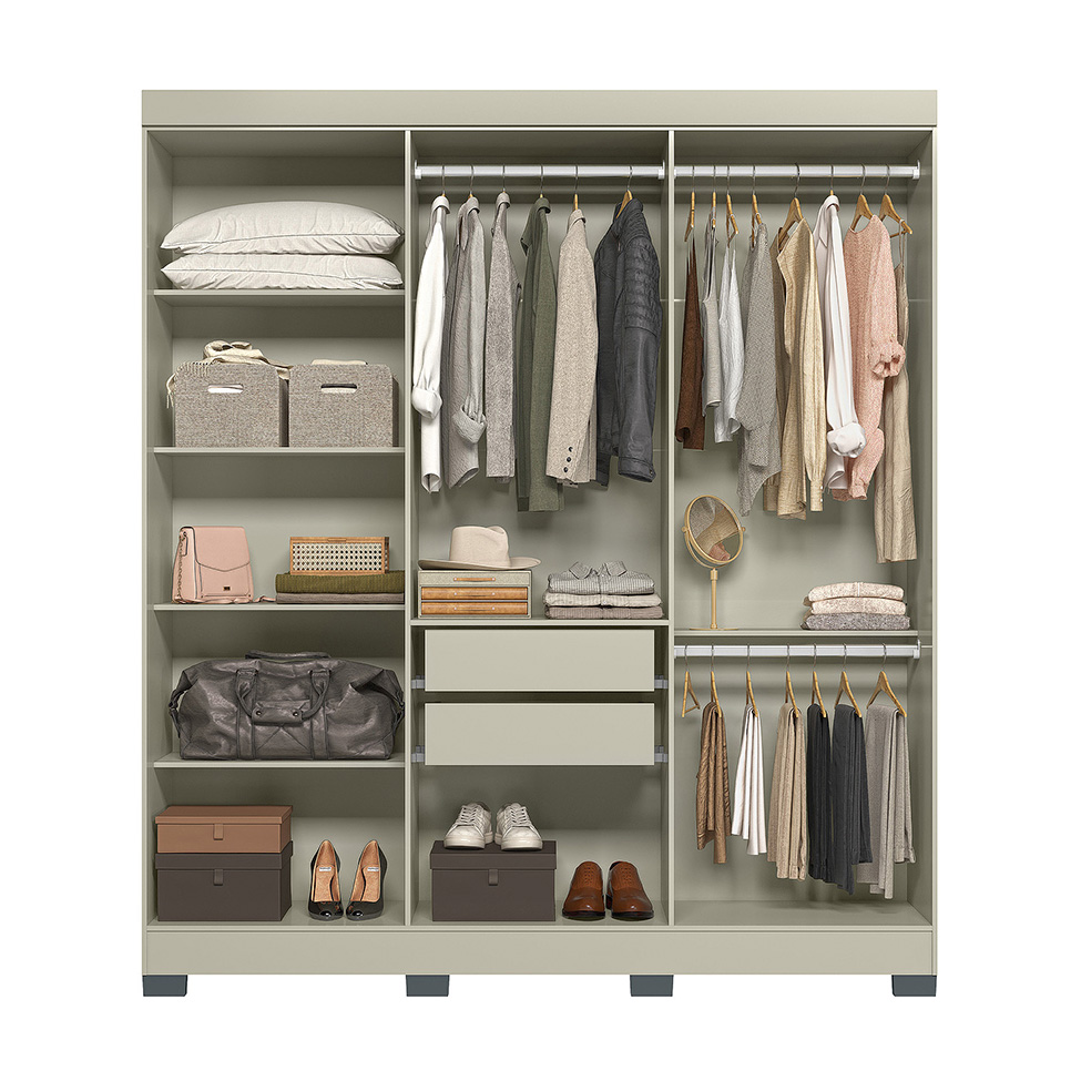 Guarda-Roupa Casal York 6 Portas 2 Gavetas Off White