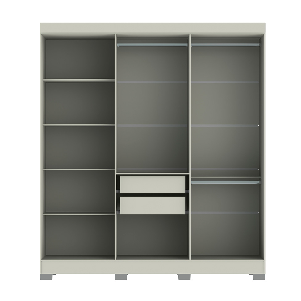 Guarda-Roupa Casal York 6 Portas 2 Gavetas Off White