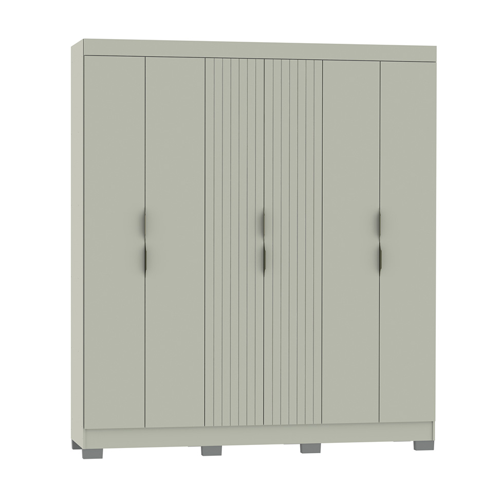 Guarda-Roupa Casal York 6 Portas 2 Gavetas Off White