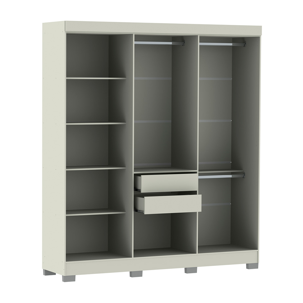 Guarda-Roupa Casal York 6 Portas 2 Gavetas Off White