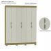 Guarda-Roupa Casal York 6 Portas 2 Gavetas Off White e Freijó