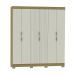 Guarda-Roupa Casal York 6 Portas 2 Gavetas Off White e Freijó