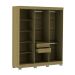 Guarda-Roupa Casal York 6 Portas 2 Gavetas Off White e Freijó