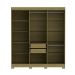 Guarda-Roupa Casal York 6 Portas 2 Gavetas Off White e Freijó