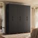 Guarda-Roupa Casal York 6 Portas 2 Gavetas Preto