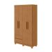 Guarda-Roupa Casal Zeus com Pés 4 Portas 2 Gavetas Amêndoa
