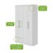 Guarda-Roupa Casal Zeus com Pés 4 Portas 2 Gavetas Branco