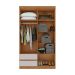 Guarda-Roupa Casal Zeus com Pés 4 Portas 2 Gavetas Off White e Amêndoa
