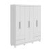 Guarda-Roupa Casal Zeus com Pés 6 Portas 4 Gavetas Branco