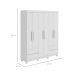 Guarda-Roupa Casal Zeus com Pés 6 Portas 4 Gavetas Branco