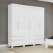 Guarda-Roupa Casal Zeus com Pés 6 Portas 4 Gavetas Branco