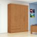 Guarda-Roupa Casal Zeus sem Pés 4 Portas 2 Gavetas Amêndoa